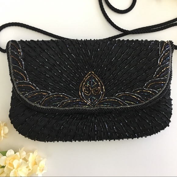 CC Courtenay Bags Vintage Cc Courtenay Hand Beaded Black Purse